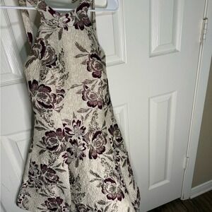 Dress the Population Cream and Red Halter  Floral Dress Size XS